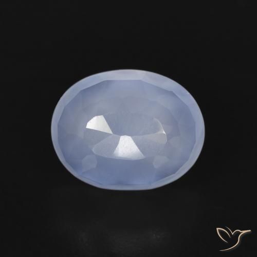 2.68ct Naturale Blu violaceo Calcedonio, Ovale, Trasparente