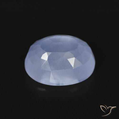 Calcedonio Blu violaceo naturale da 2.68 ct, Ovale, Trasparente