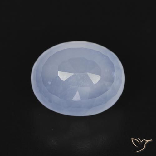 2.82ct Naturale Blu violaceo Calcedonio, Ovale, Trasparente