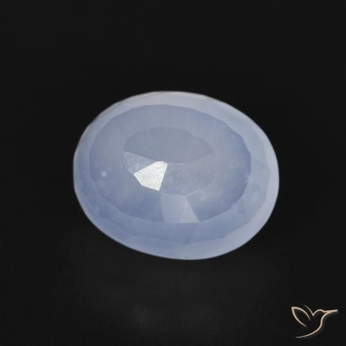 Calcedonio Blu violaceo naturale da 2.82 ct, Ovale, Trasparente
