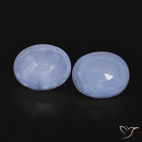 Gemme di Calcedonio Azzurro naturale da 4.89 ct, Ovale, Trasparente