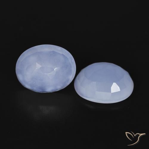 Gemme di Calcedonio Azzurro naturale da 4.89 ct, Ovale, Trasparente
