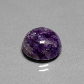 Caroite naturale viola da 6,75 ct, taglio rotondo, opaco