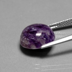 Caroite naturale viola da 6,75 ct, taglio rotondo, opaco