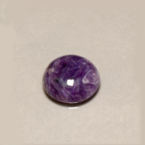 Caroite naturale viola da 5,04 ct, taglio rotondo, opaco