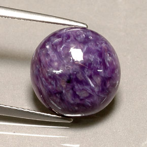 Charoite Viola naturale da 5.29 ct, Taglio rotondo, Opaco