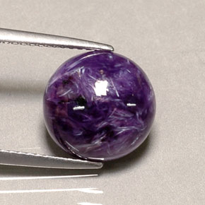 Charoite Viola naturale da 4.21 ct, Taglio rotondo, Opaco