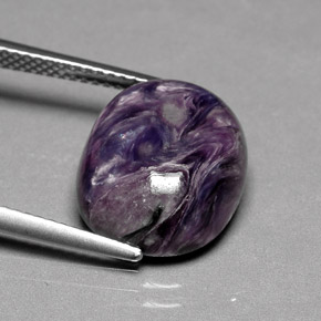 Charoite Viola naturale da 7.30 ct, Taglio ovale, Opaco