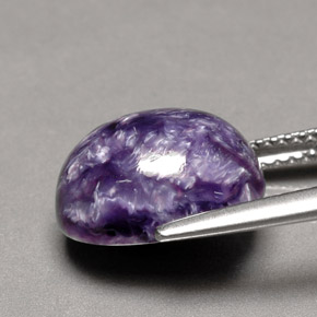 Caroite naturale viola da 5,68 ct, taglio ovale, opaco
