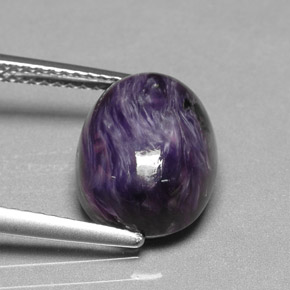Caroite naturale viola da 4,98 ct, taglio ovale, opaco