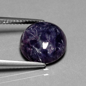 Charoite Viola naturale da 4.70 ct, Taglio rotondo, Opaco