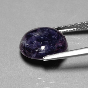 Charoite Viola naturale da 4.70 ct, Taglio rotondo, Opaco
