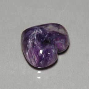 Charoite Viola naturale da 4.91 ct, A forma di cuore, Opaco