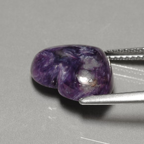 Charoite Viola naturale da 4.91 ct, A forma di cuore, Opaco