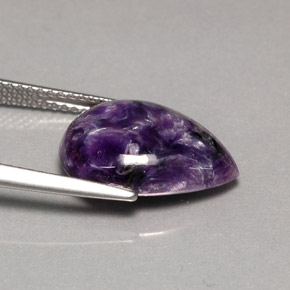 Caroite naturale viola da 5,55 ct, taglio a pera, opaco