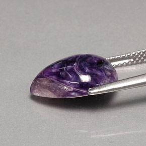 Caroite naturale viola da 7,30 ct, taglio a pera, opaco