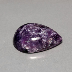 Charoite Viola naturale da 5.19 ct, Forma a pera, Opaco