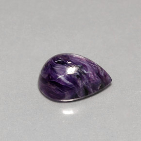 Caroite naturale viola da 3,61 ct, taglio a pera, opaco