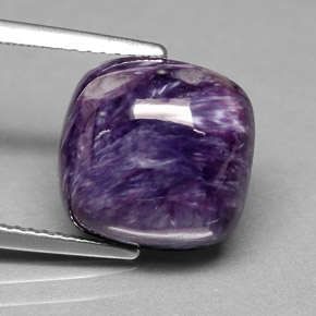 Caroite naturale viola da 6,76 ct, taglio a cuscino, opaco