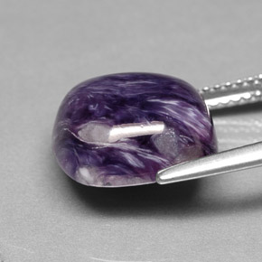 Caroite naturale viola da 6,76 ct, taglio a cuscino, opaco