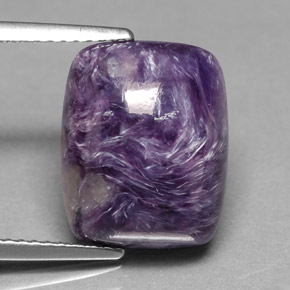 Caroite naturale viola da 6,49 ct, taglio a cuscino, opaco