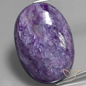32.82ct Naturale Violetto medio profondo Charoite, Ovale, Opaco