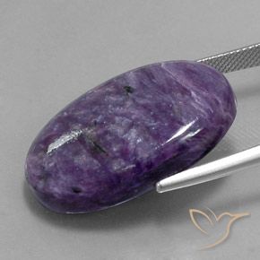 Charoite Viola scuro naturale da 31.70 ct, Taglio ovale, Opaco
