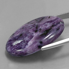 Charoite Viola naturale da 37.70 ct, Taglio ovale, Opaco