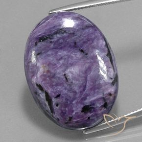 Caroite naturale viola da 34,07 ct, taglio ovale, opaco