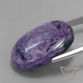 Caroite naturale viola da 34,07 ct, taglio ovale, opaco