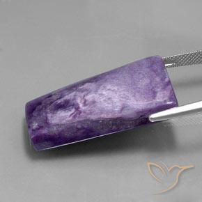 Charoite Viola scuro naturale da 39.47 ct, Taglio a baguette, Opaco