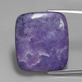Charoite Viola naturale da 27.69 ct, Taglio a cuscino, Opaco