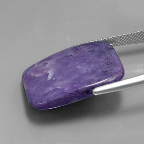 Charoite Viola naturale da 27.69 ct, Taglio a cuscino, Opaco