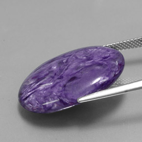 Caroite naturale viola da 26,05 ct, taglio ovale, opaco