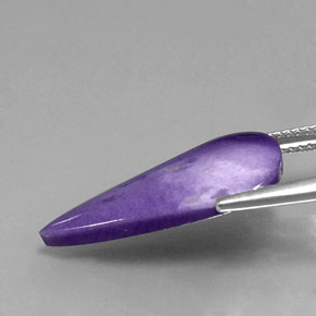 Caroite violetto naturale da 5,81 ct, taglio a pera, opaco