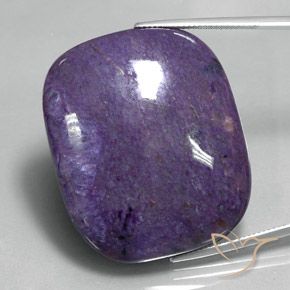 87.70ct Naturale Viola scuro Charoite, Cuscino, Opaco