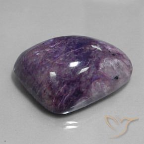 Charoite Violetto medio profondo naturale da 91.73 ct, Taglio a fantasia, Opaco