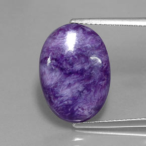 Caroite naturale viola da 7,41 ct, taglio ovale, opaco