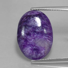 Caroite naturale viola da 8,41 ct, taglio ovale, opaco