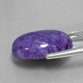 Caroite naturale viola da 11,11 ct, taglio ovale, opaco