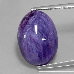 Caroite naturale viola da 9,25 ct, taglio ovale, opaco