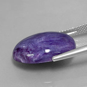 Caroite naturale viola da 9,25 ct, taglio ovale, opaco