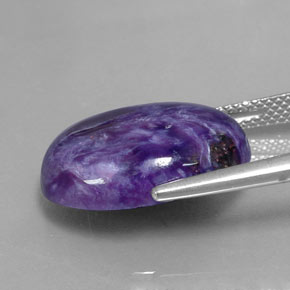 Caroite naturale viola da 9,60 ct, taglio ovale, opaco