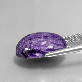 Caroite naturale viola da 12,83 ct, taglio ovale, opaco