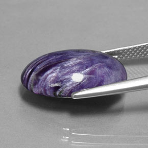 Caroite naturale viola da 9,17 ct, taglio ovale, opaco