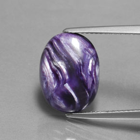 Charoite Viola naturale da 5.22 ct, Taglio ovale, Opaco