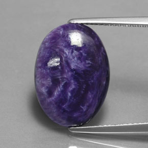 Caroite naturale viola da 7,75 ct, taglio ovale, opaco