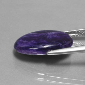 Caroite naturale viola da 7,75 ct, taglio ovale, opaco
