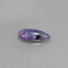 Caroite viola naturale da 1,73 ct, taglio a pera, opaco