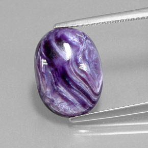 Charoite Viola naturale da 5.22 ct, Taglio ovale, Opaco